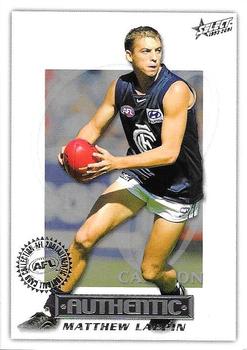 2001 Select AFL Authentic #23 Matthew Lappin Front